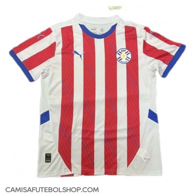 Camisa de time de futebol Paraguai Replicas 1º Equipamento Copa America 2024 Manga Curta Camisa de time de futebol Paraguai Replicas 1º Equipamento Copa America 2024 Manga Curta